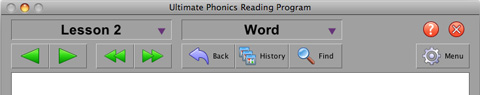 Ultimate Phonics navigation controls
