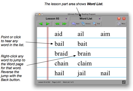 Ultimate Phonics word list pages