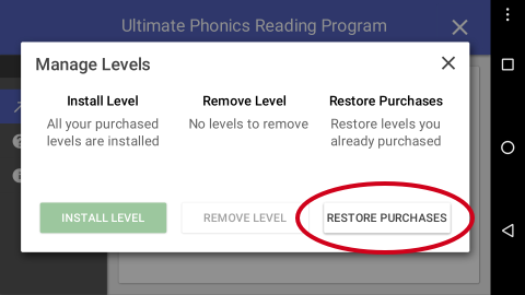 Ultimate Phonics Restore Purchases